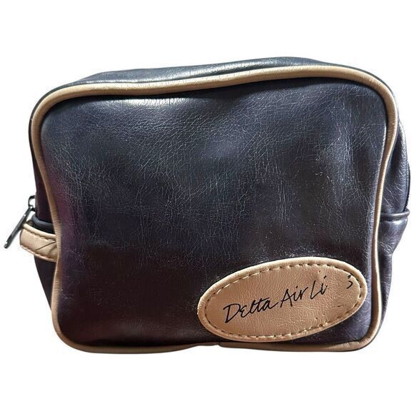 Delta Handbags - VINTAGE DELTA AIRLINES BUSINESS CLASS TRAVEL CASE BAG KIT BLUE SHAVING Late 90’s